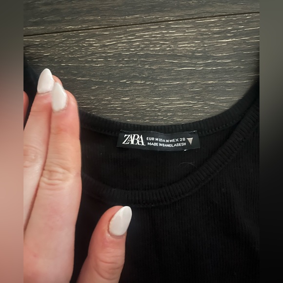 Black crop tank top Zara - Picture 2 of 2